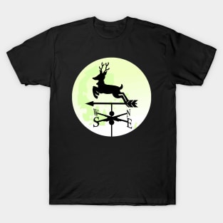 Reindeer Moon Silhouette Weathervane T-Shirt